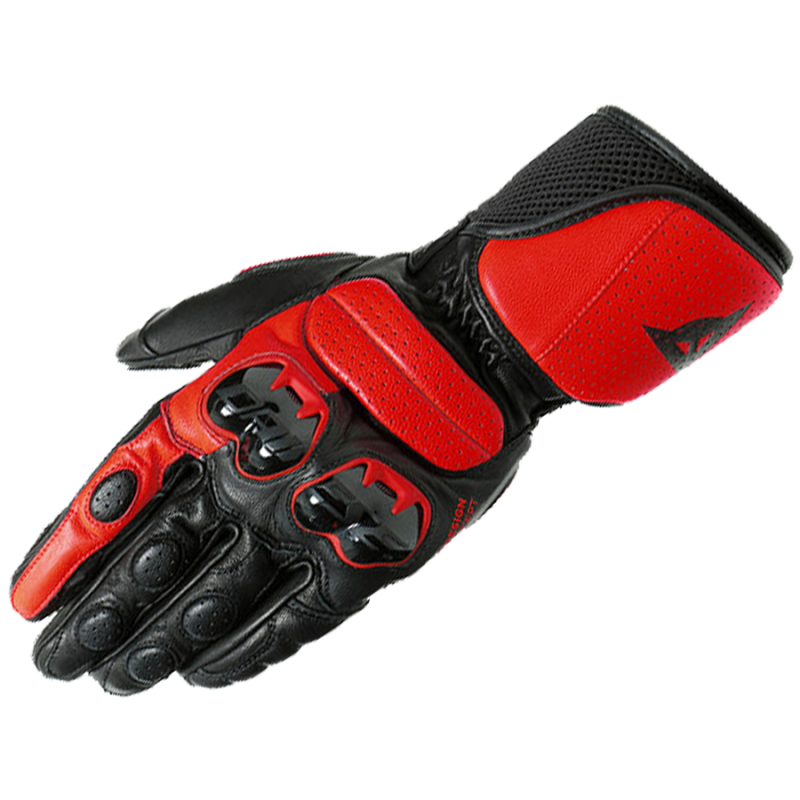 Перчатки кожаные Dainese Impeto Black-lava-red