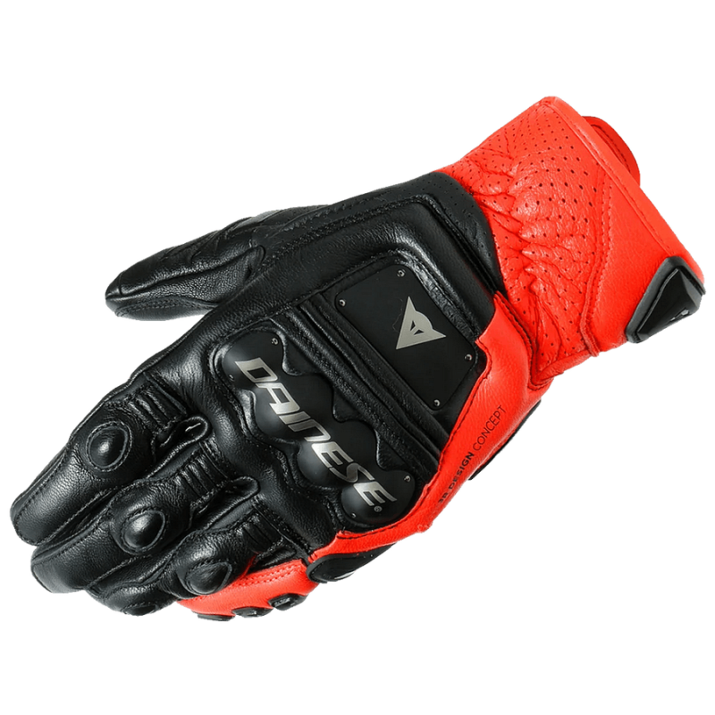 Перчатки кожаные Dainese 4-Stroke 2 Black-fluo-red