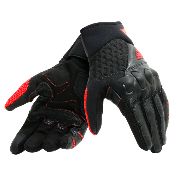 Перчатки комбинированные Dainese X-Moto Black/Fluo-Red