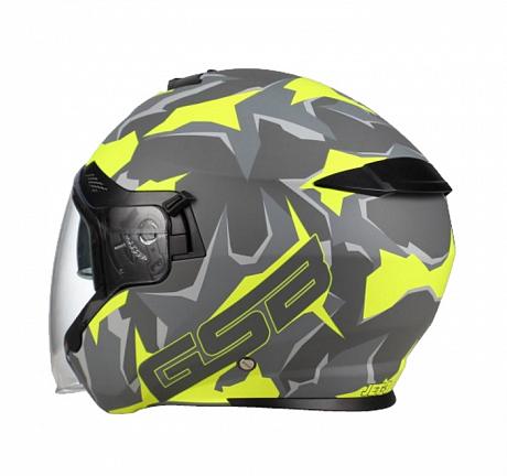 Открытый Шлем GSB G-263 Green Camo, (Grey Matt / Yellow) XS