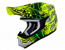 Кроссовый детский шлем Shiro MX-306 BRIGADE зелено-желтый