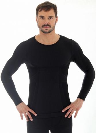 Термобелье (футболка мужская дл.рукав) Brubeck Comfort Wool, черный S