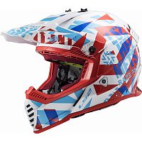 Кроссовый шлем LS2 MX437 Fast Mini Funky Красно-белый