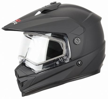Снегоходный шлем с двойным стеклом XTR DSE1, черный матовый