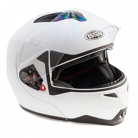 Шлем модуляр с солнцезащитными очками GSB G-339 White Glossy XS