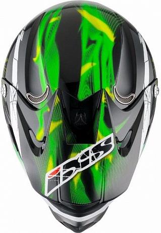Кроссовый шлем IXS HX276 Lux черно-зеленый