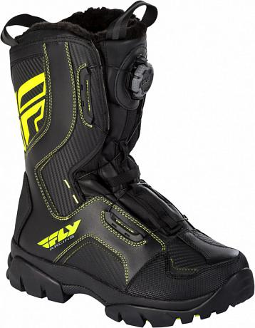 Ботинки зимние Fly Racing ATV/снегоход Marker Boa черный/Hi-Vis желтый 7