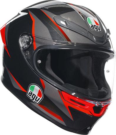 Мотошлем AGV K-6 S Slashcut Black/grey/red M