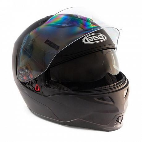 Шлем модуляр с солнцезащитными очками GSB G-339 Black Matt BT XS