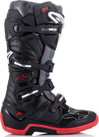 Мотоботы Alpinestars Tech 7 черно-серо-красный 9