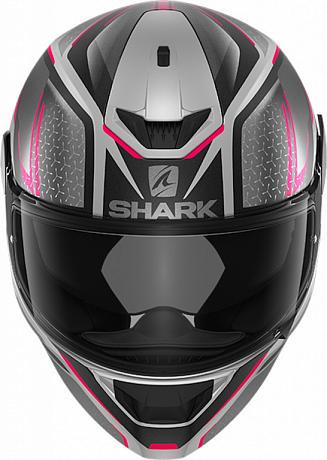 Мотошлем Shark D-Skwal 2 Daven, серый матовый/розовый